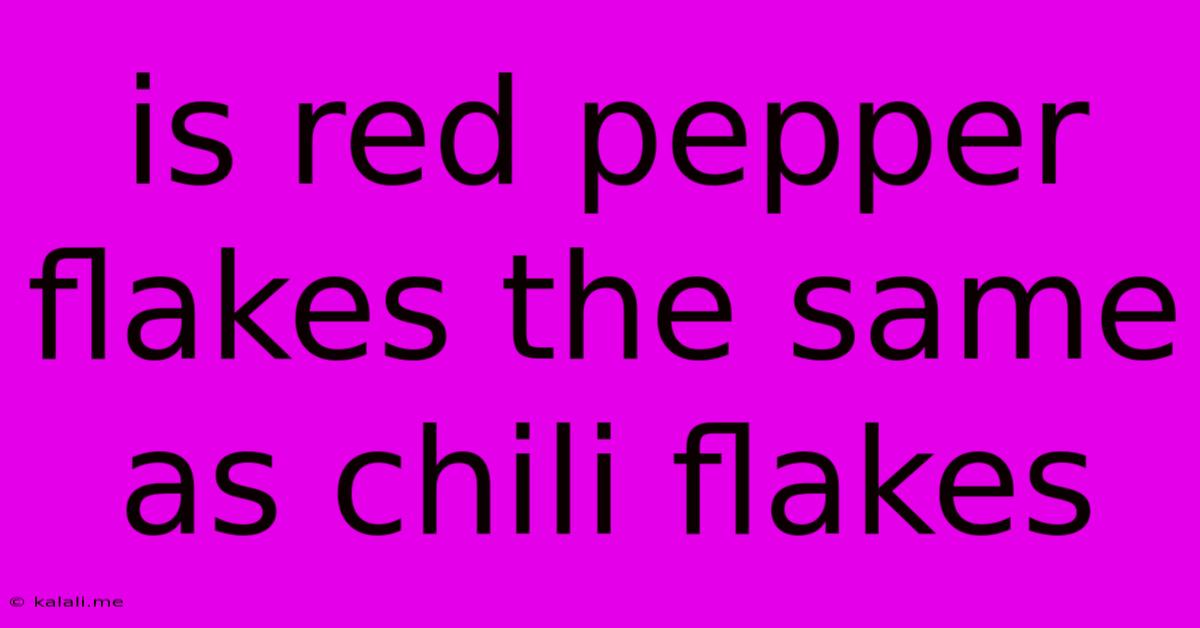 Is Red Pepper Flakes The Same As Chili Flakes