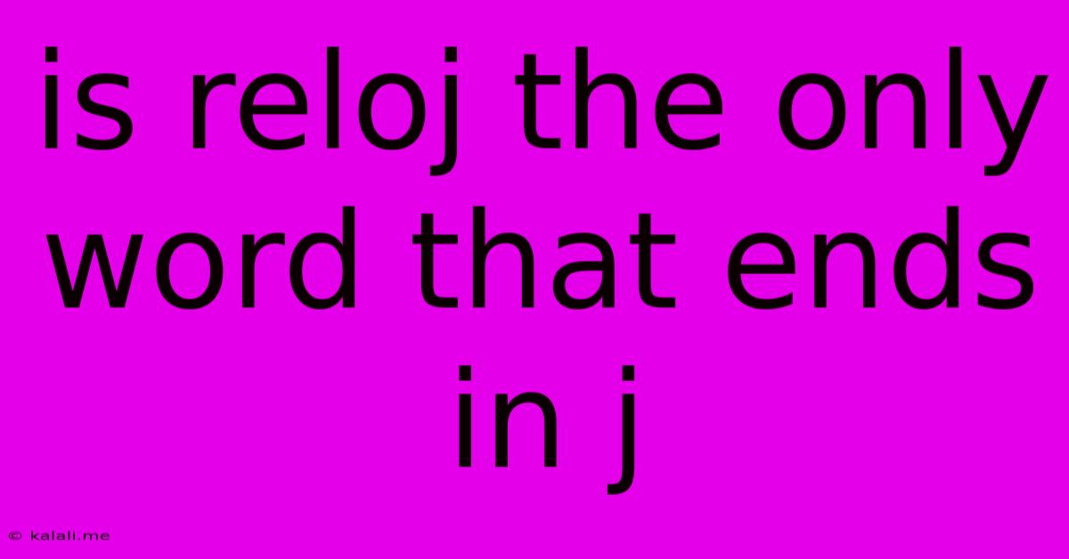 Is Reloj The Only Word That Ends In J