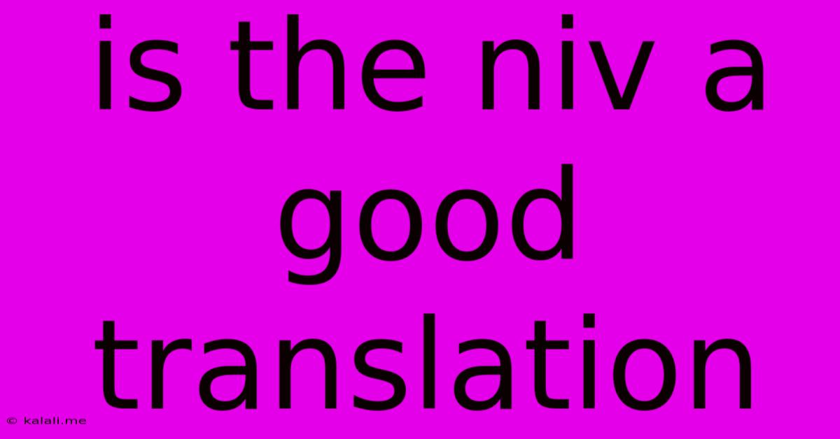 Is The Niv A Good Translation