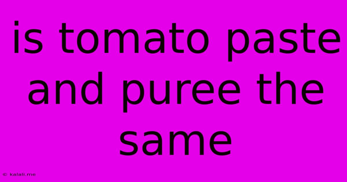 Is Tomato Paste And Puree The Same
