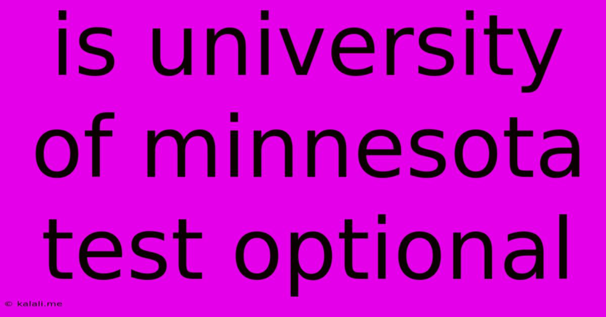 Is University Of Minnesota Test Optional