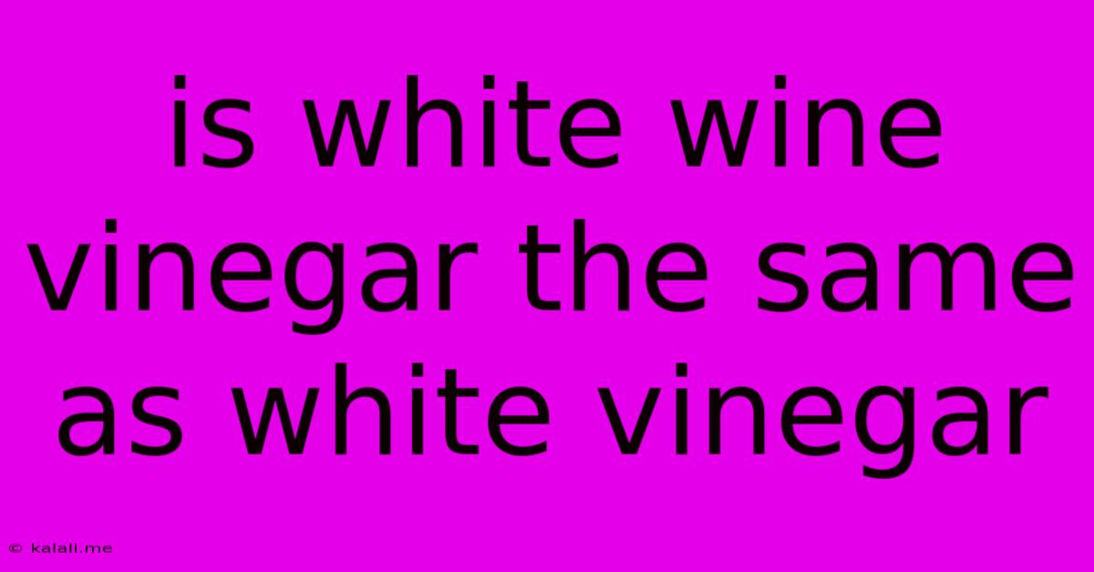 Is White Wine Vinegar The Same As White Vinegar