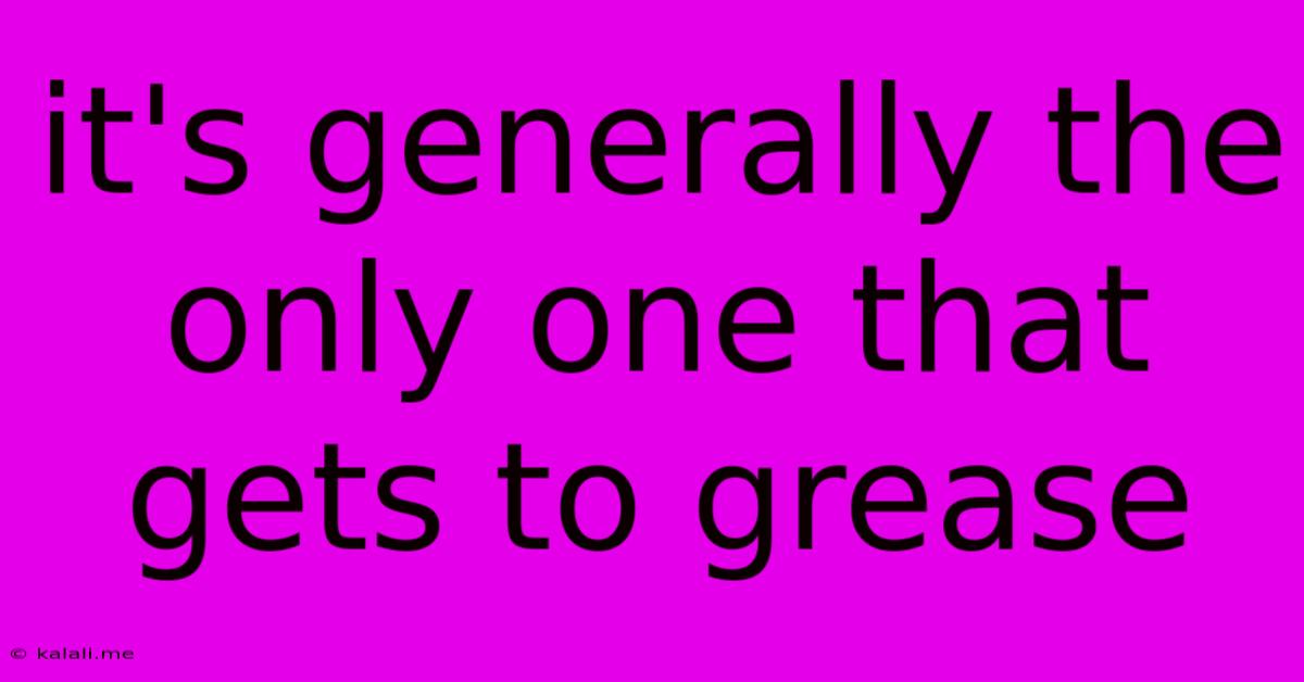 It's Generally The Only One That Gets To Grease