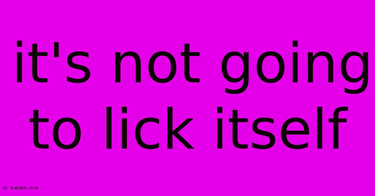 It's Not Going To Lick Itself