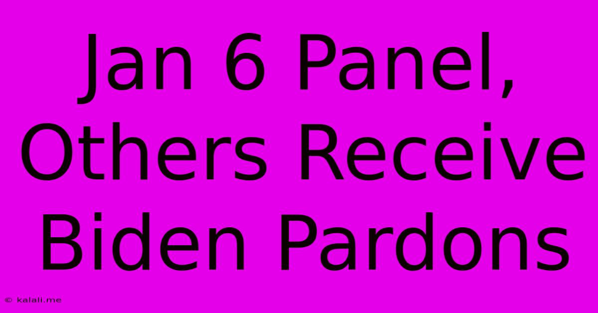 Jan 6 Panel, Others Receive Biden Pardons