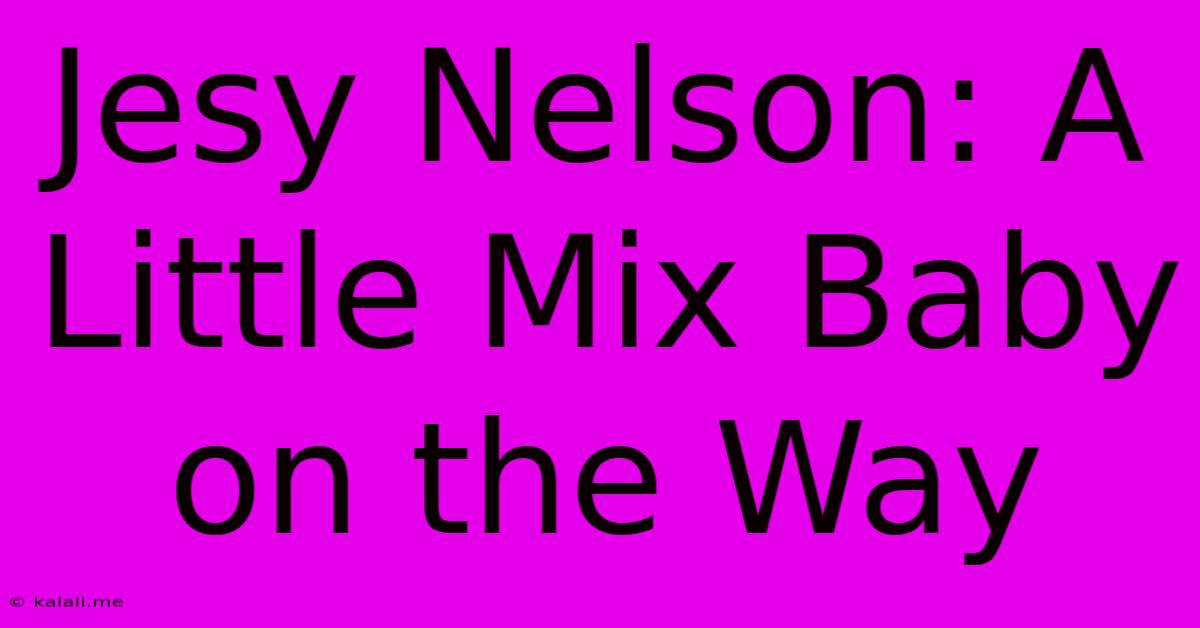 Jesy Nelson: A Little Mix Baby On The Way