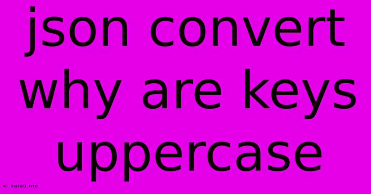 Json Convert Why Are Keys Uppercase