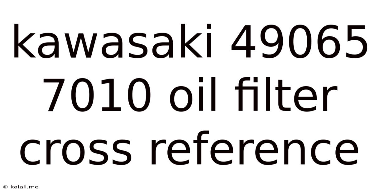 Kawasaki 49065 7010 Oil Filter Cross Reference