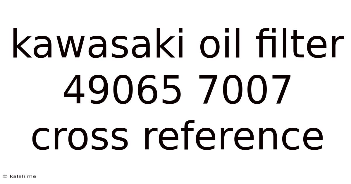 Kawasaki Oil Filter 49065 7007 Cross Reference