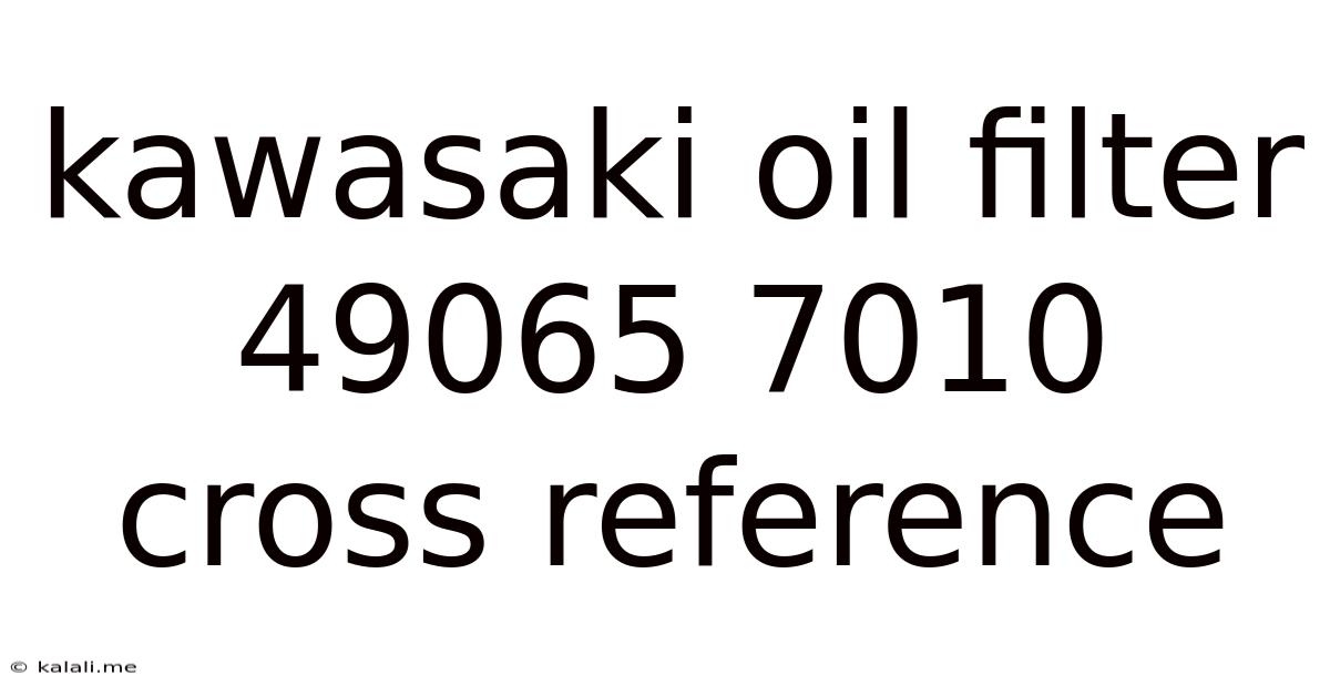 Kawasaki Oil Filter 49065 7010 Cross Reference
