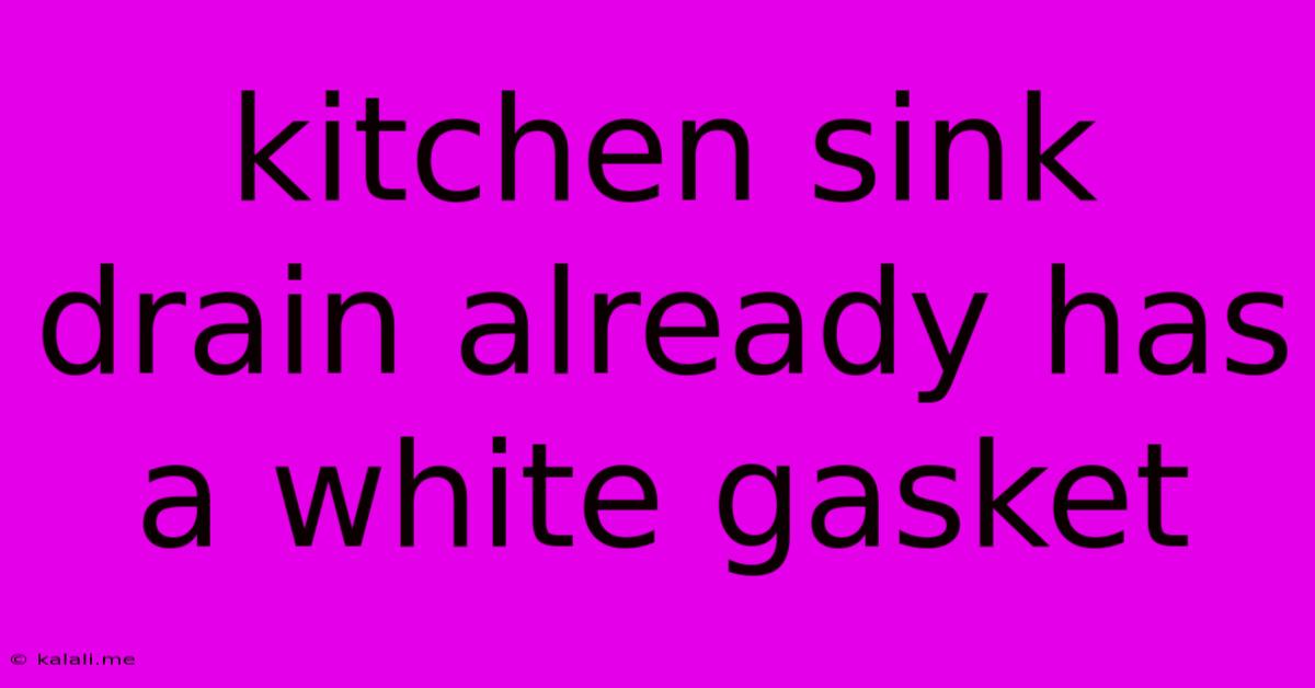 Kitchen Sink Drain Already Has A White Gasket