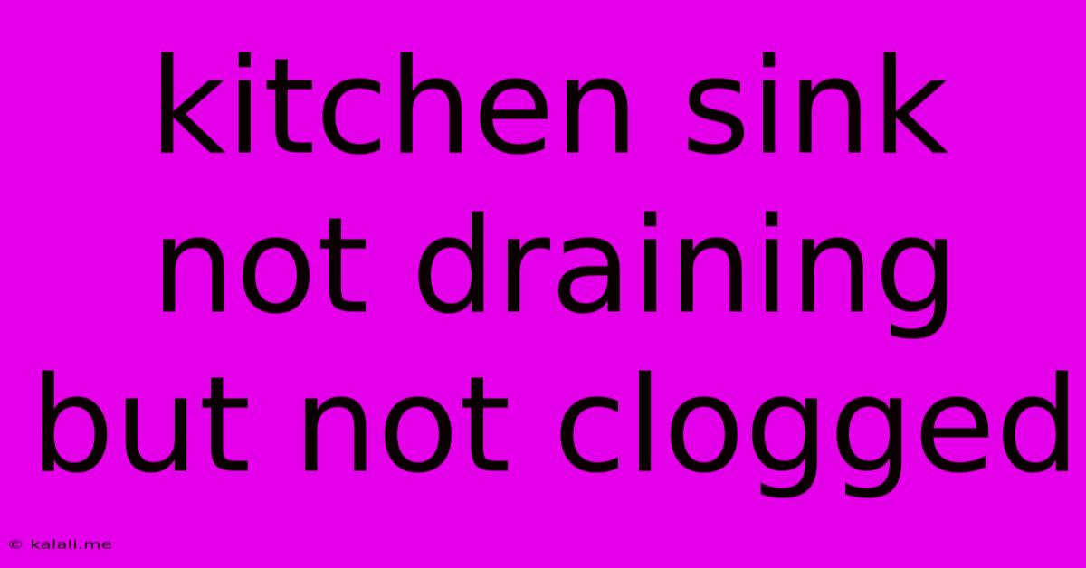 Kitchen Sink Not Draining But Not Clogged