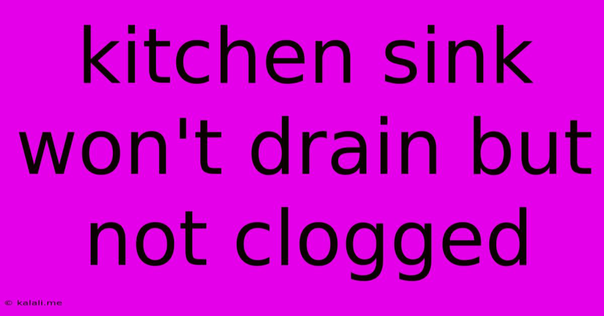 Kitchen Sink Won't Drain But Not Clogged