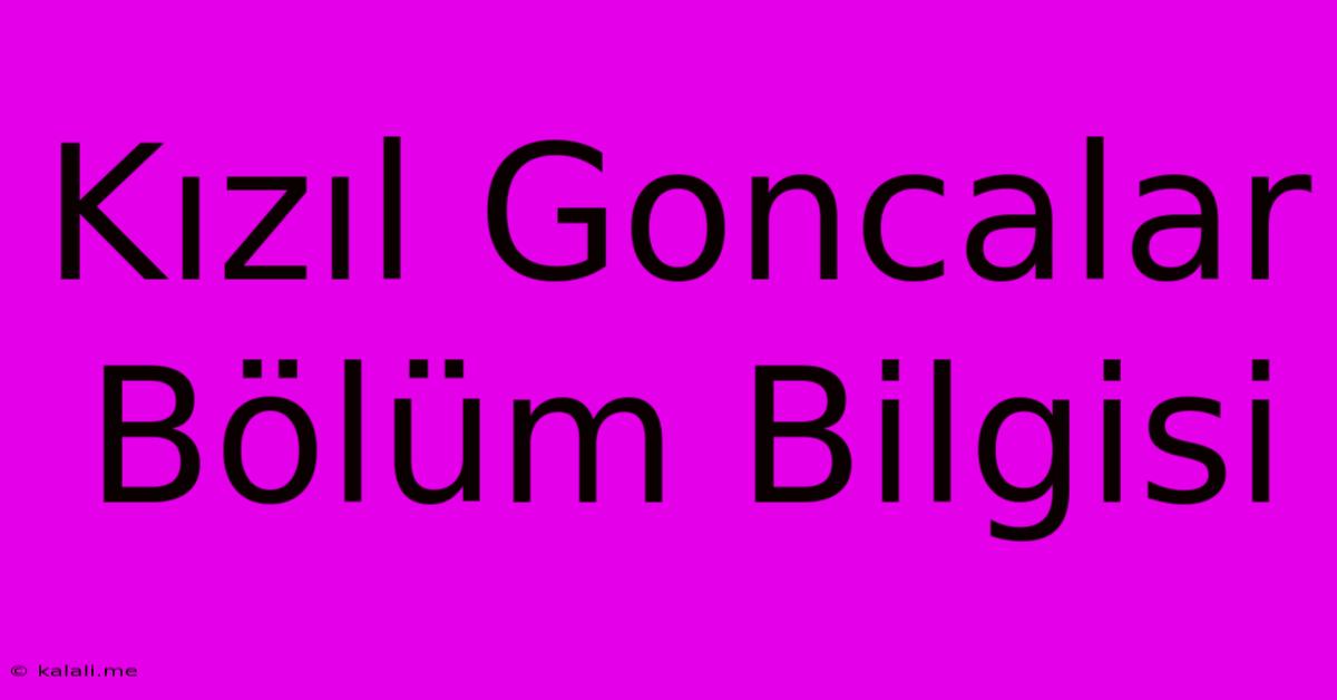 Kızıl Goncalar Bölüm Bilgisi