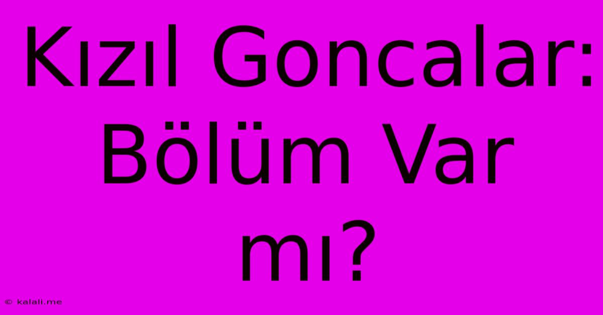 Kızıl Goncalar: Bölüm Var Mı?