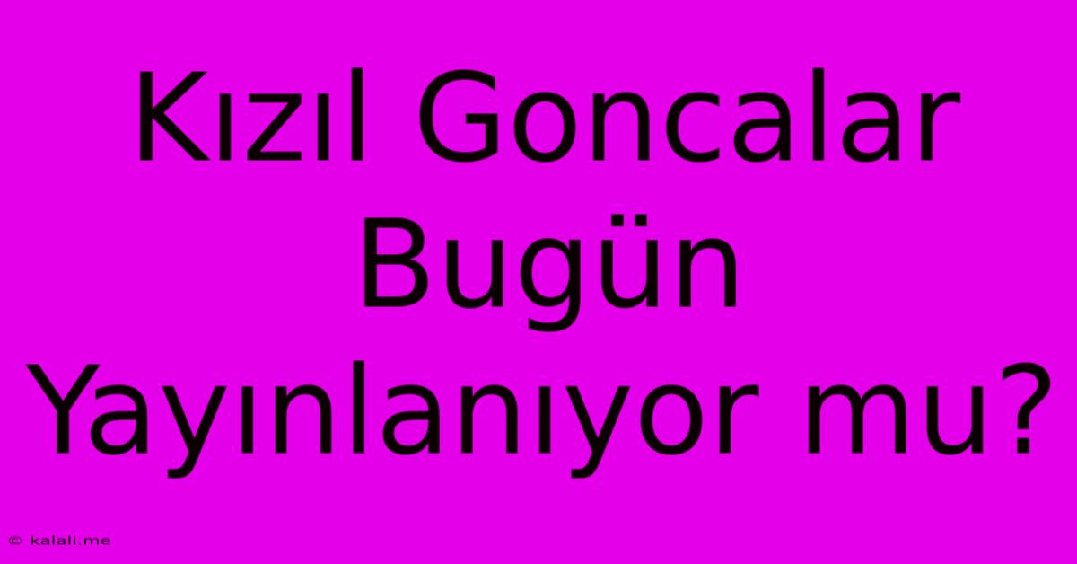 Kızıl Goncalar Bugün Yayınlanıyor Mu?