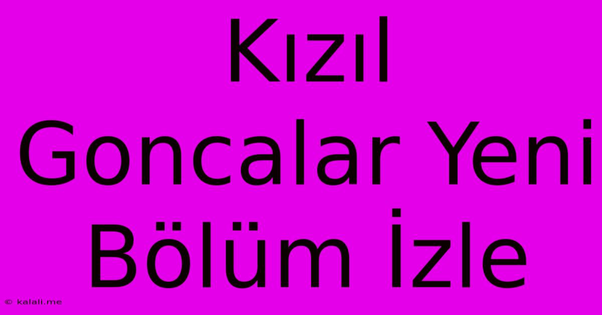 Kızıl Goncalar Yeni Bölüm İzle