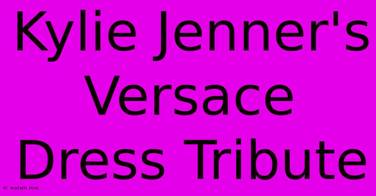 Kylie Jenner's Versace Dress Tribute