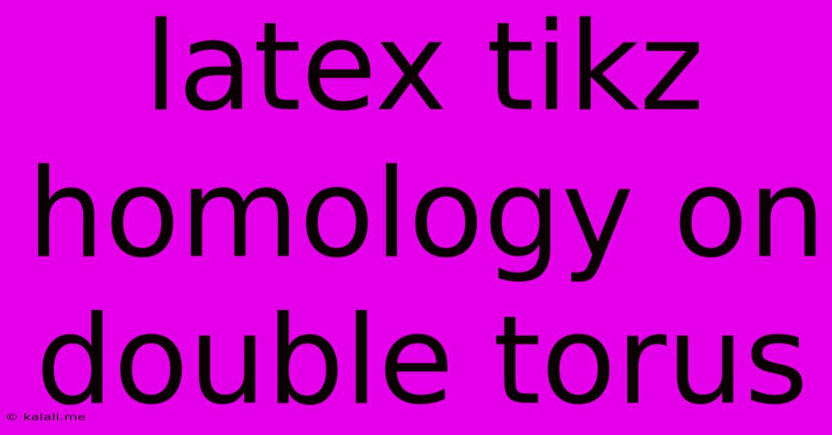 Latex Tikz Homology On Double Torus