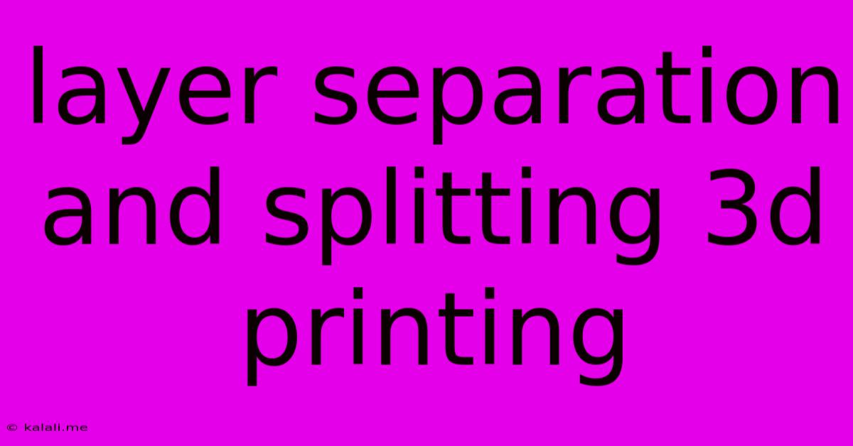 Layer Separation And Splitting 3d Printing