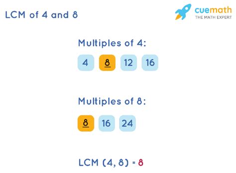 Least Common Multiple Of 4 And 8