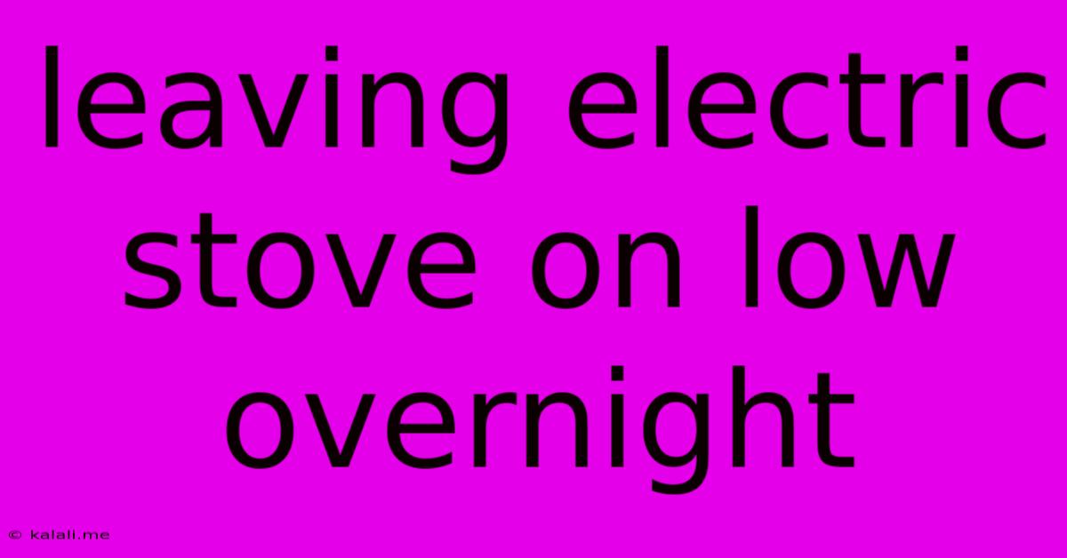 Leaving Electric Stove On Low Overnight