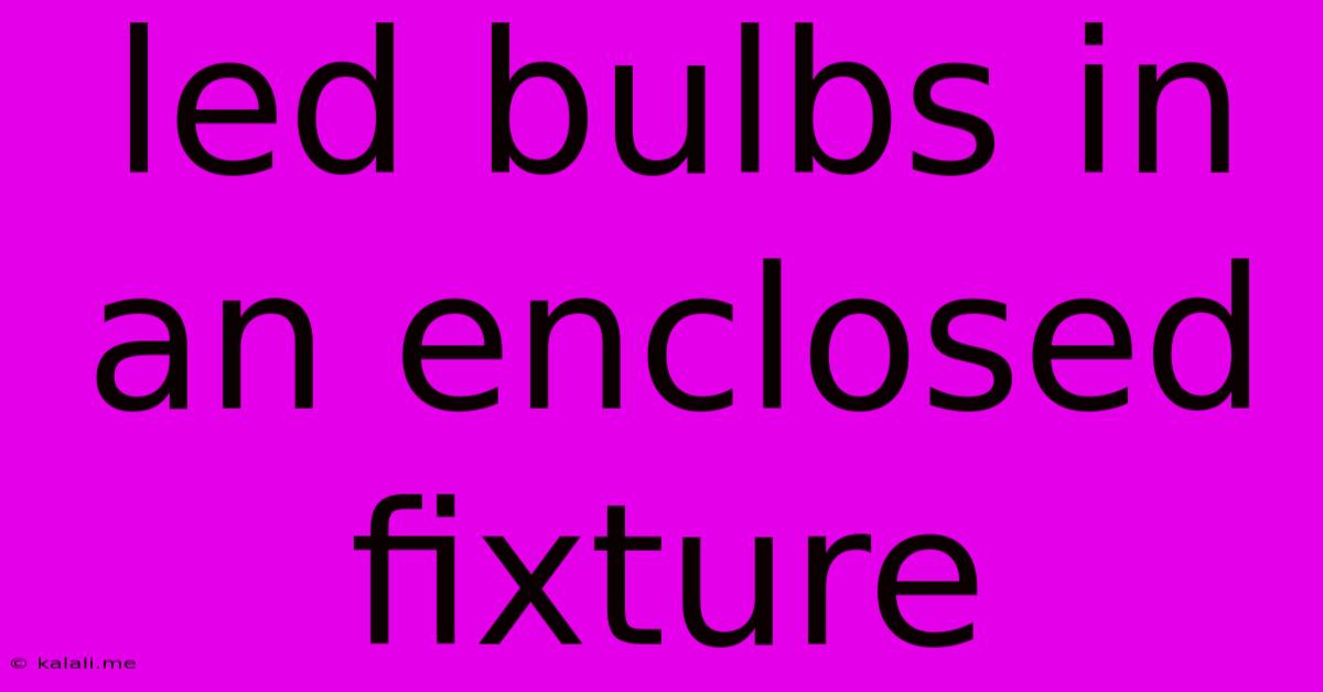Led Bulbs In An Enclosed Fixture