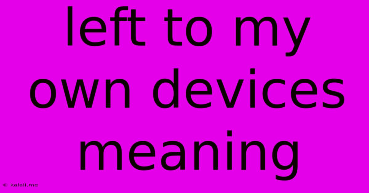 Left To My Own Devices Meaning