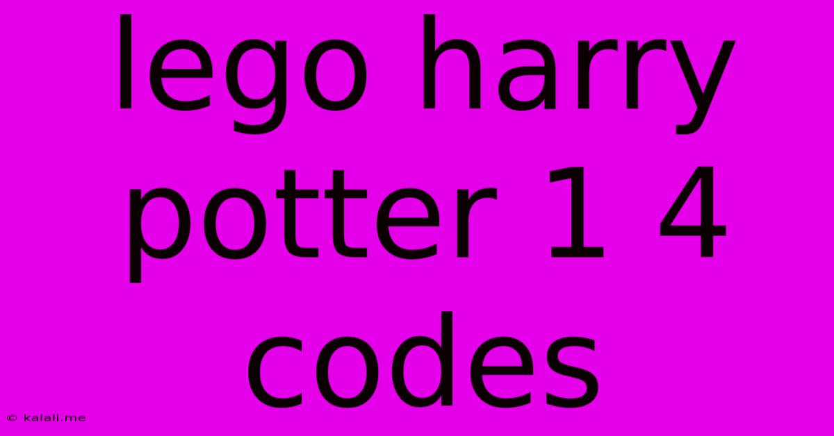 Lego Harry Potter 1 4 Codes