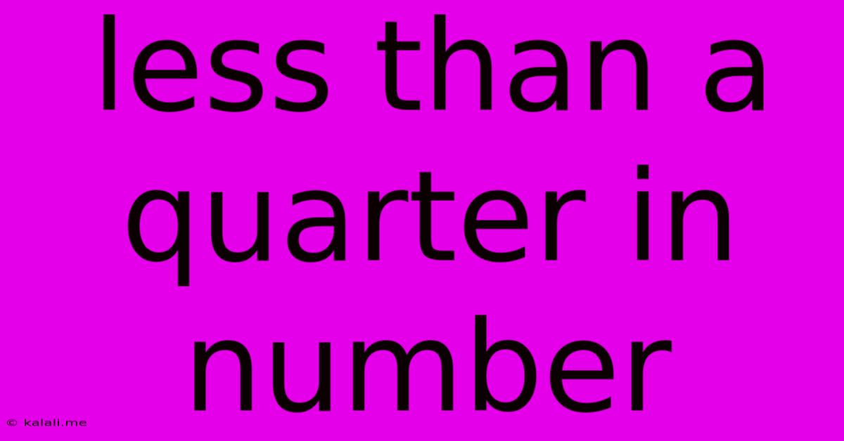 Less Than A Quarter In Number