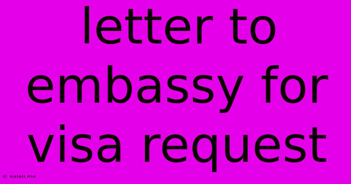 Letter To Embassy For Visa Request