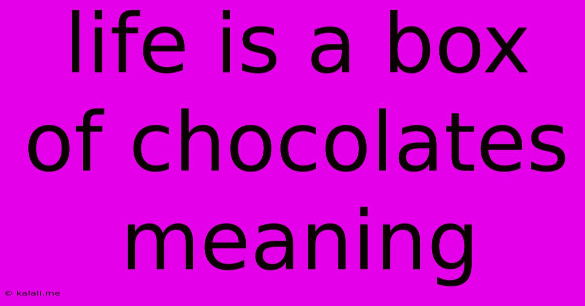 Life Is A Box Of Chocolates Meaning
