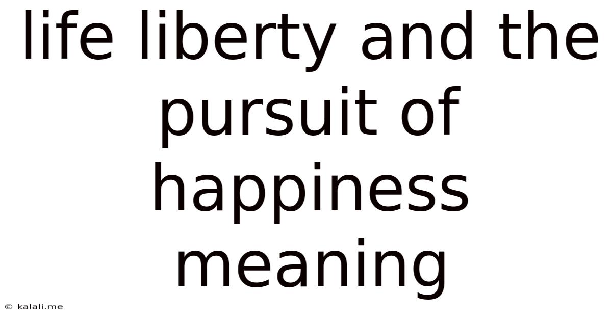 Life Liberty And The Pursuit Of Happiness Meaning