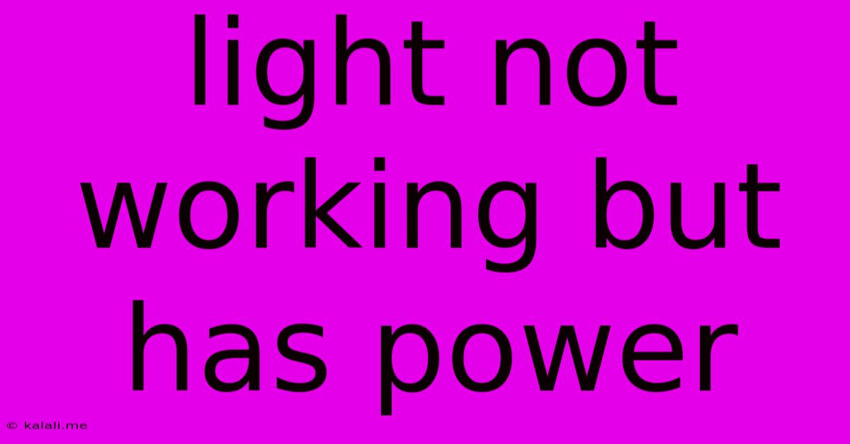 Light Not Working But Has Power