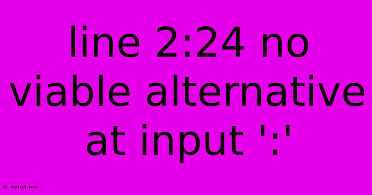 Line 2:24 No Viable Alternative At Input ':'