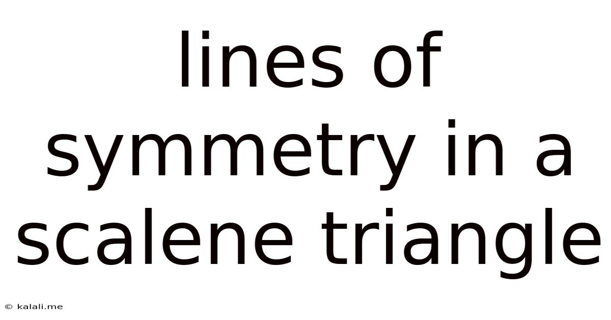 Lines Of Symmetry In A Scalene Triangle