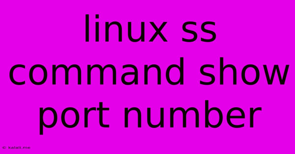 Linux Ss Command Show Port Number