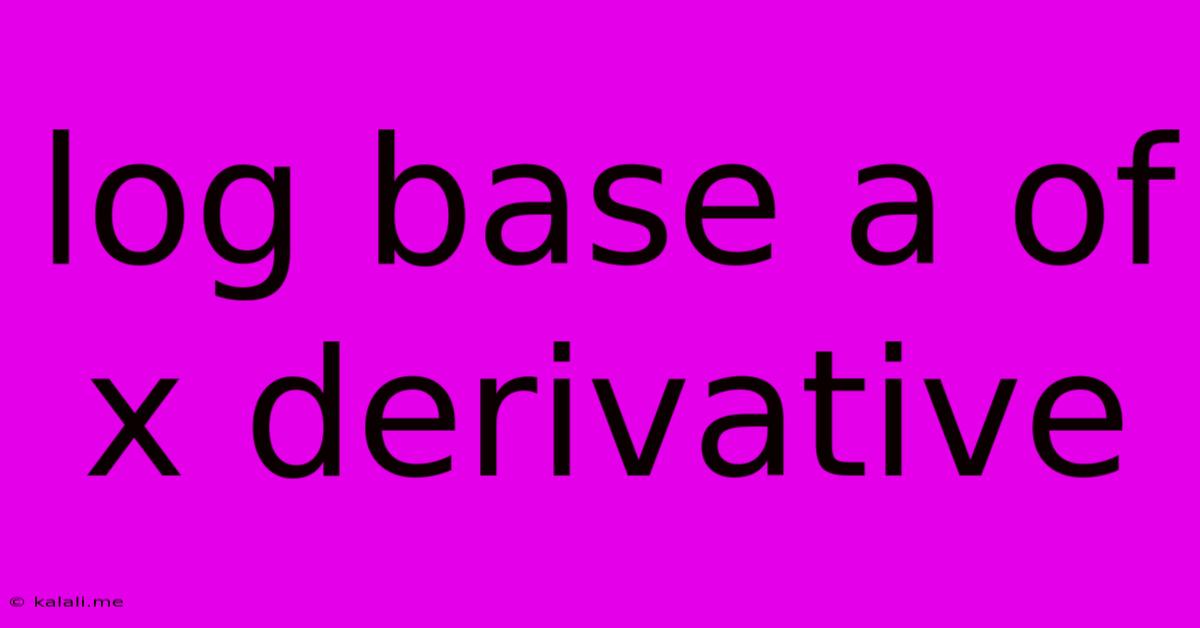 Log Base A Of X Derivative