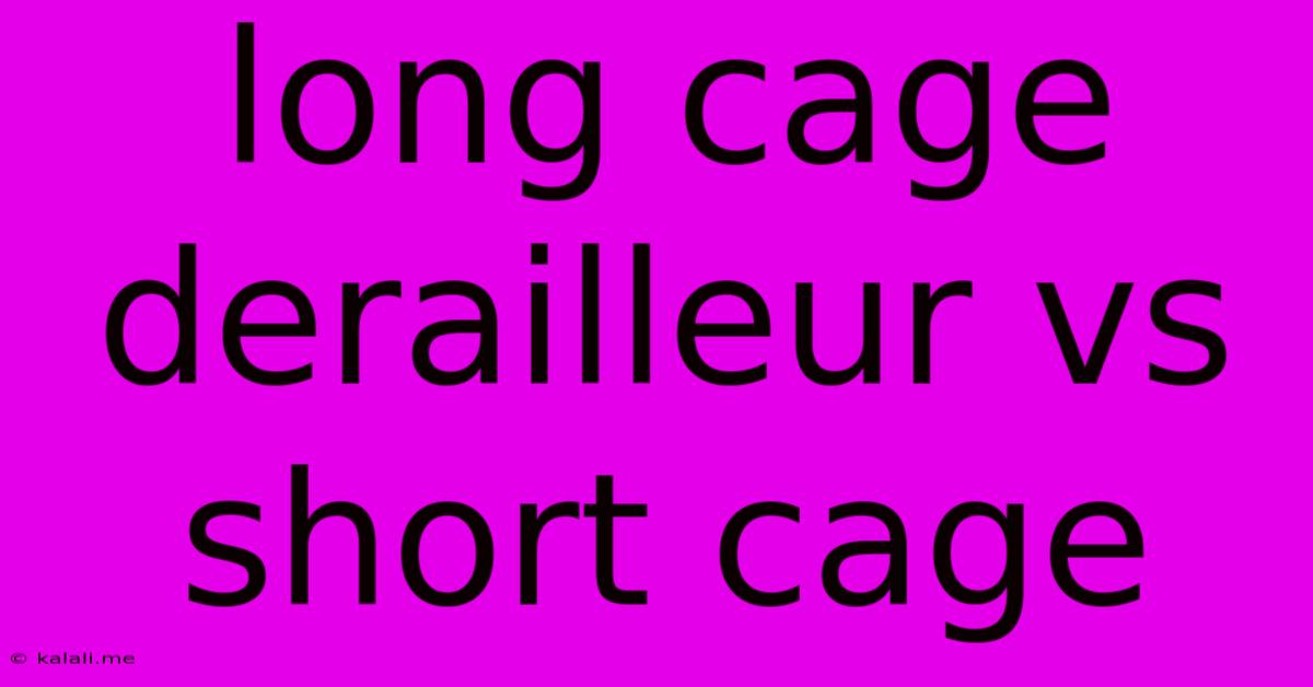 Long Cage Derailleur Vs Short Cage