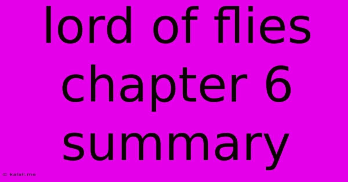 Lord Of Flies Chapter 6 Summary