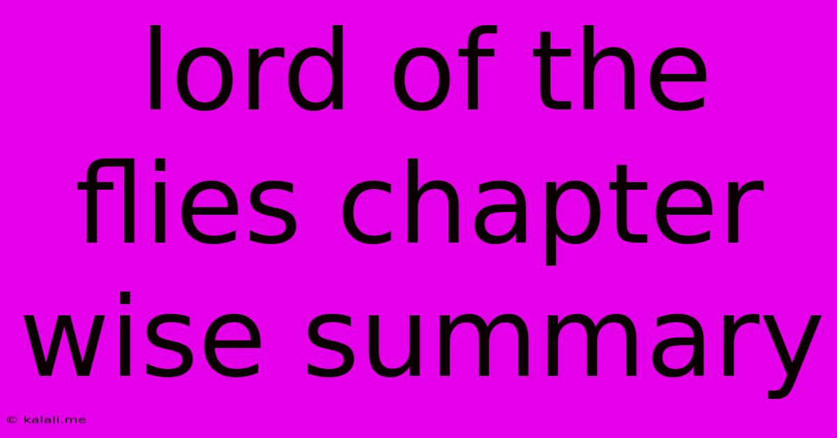 Lord Of The Flies Chapter Wise Summary