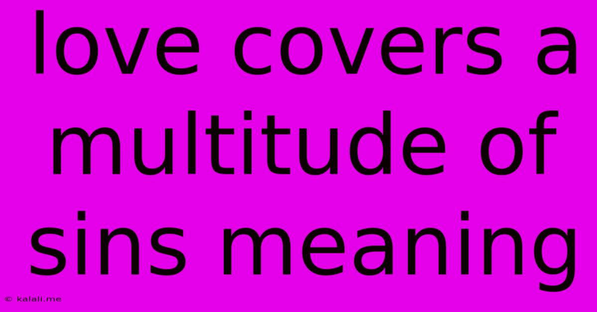 Love Covers A Multitude Of Sins Meaning