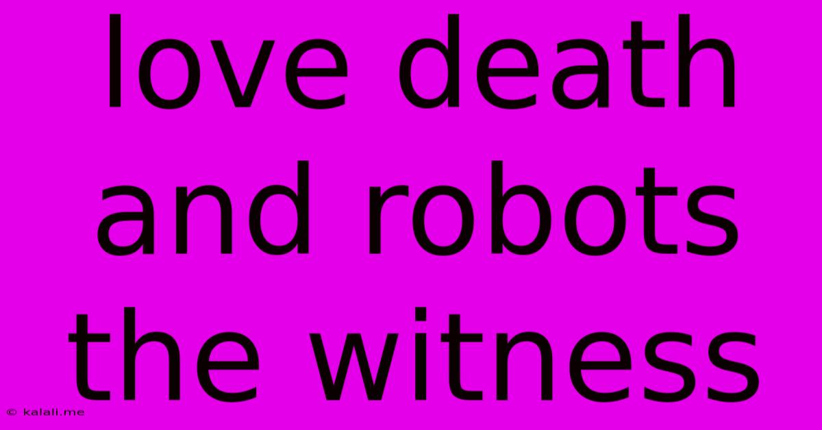 Love Death And Robots The Witness
