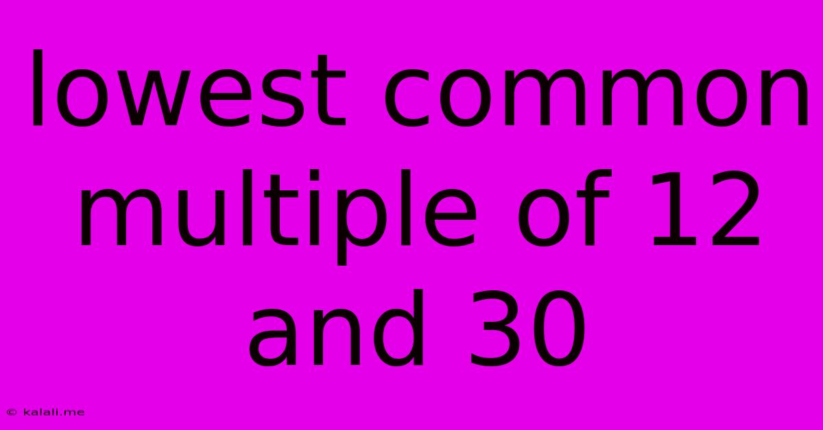 Lowest Common Multiple Of 12 And 30