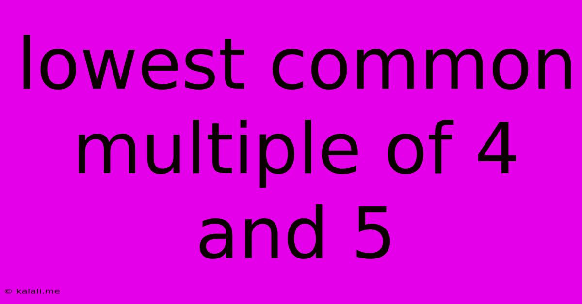 Lowest Common Multiple Of 4 And 5