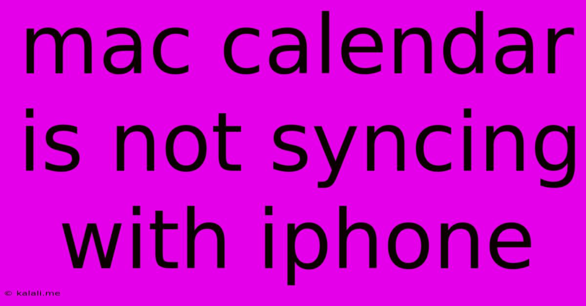 Mac Calendar Is Not Syncing With Iphone