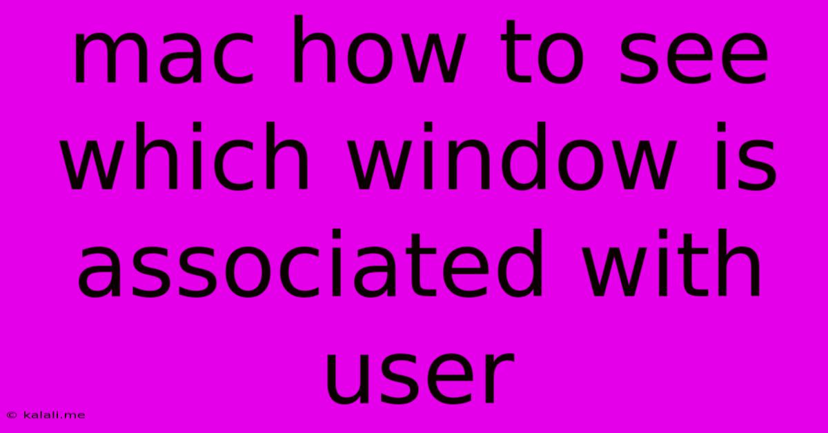 Mac How To See Which Window Is Associated With User