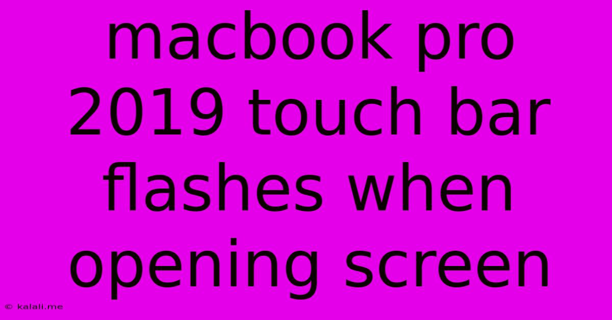 Macbook Pro 2019 Touch Bar Flashes When Opening Screen