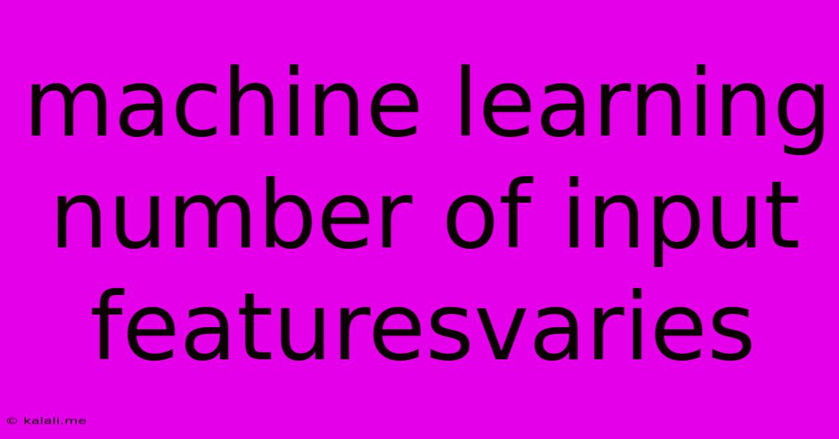 Machine Learning Number Of Input Featuresvaries