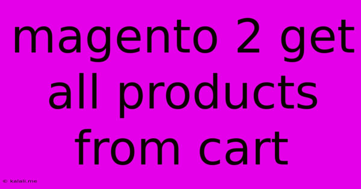 Magento 2 Get All Products From Cart